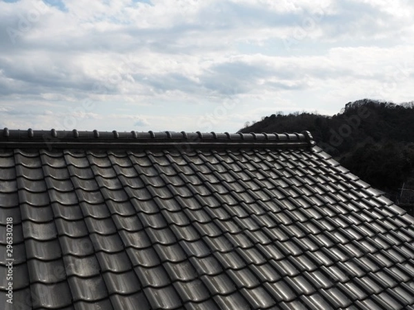 Fototapeta 日本の住宅の瓦屋根