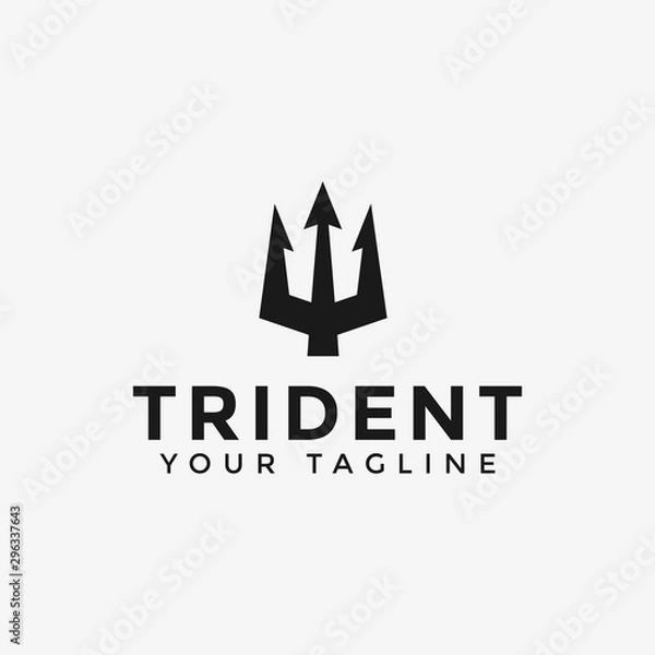 Obraz Trident Neptune Poseidon logo design Template