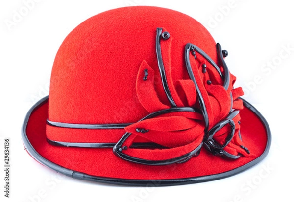 Fototapeta Red womens hat