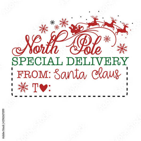 Obraz Santa Claus Present Tag