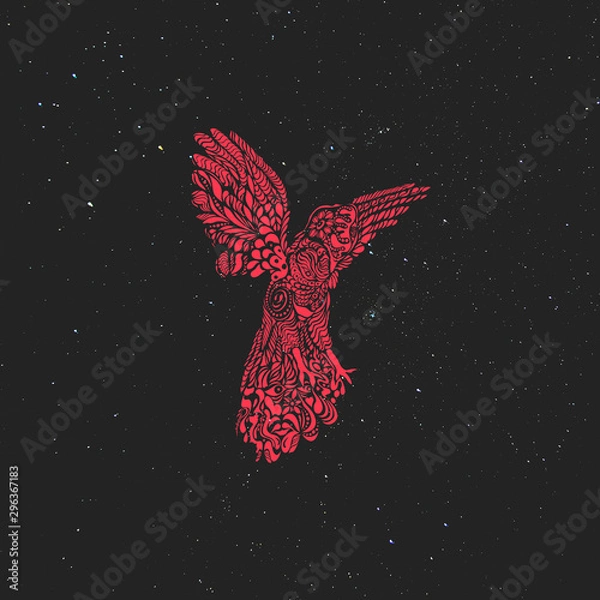 Obraz Gallito de las rocas dark red