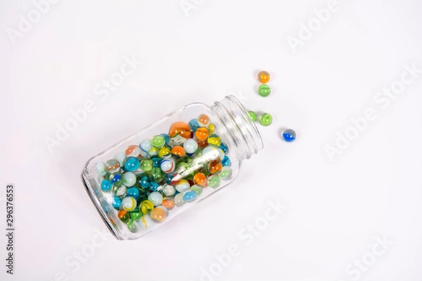 Obraz Marbles on a white background