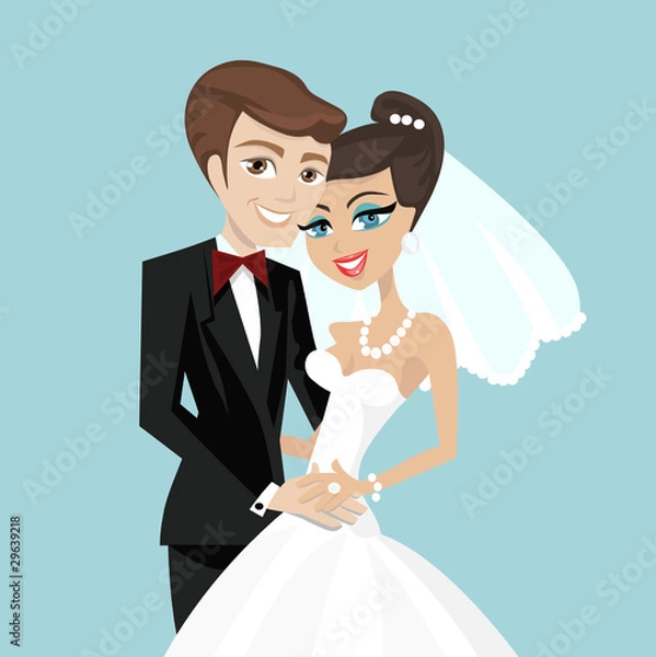 Fototapeta wedding couple vector
