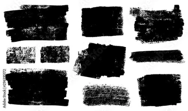 Fototapeta Brush strokes templates,  vector grunge paintbrush set