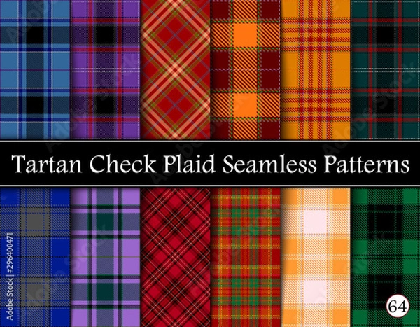 Obraz Set Tartan Plaid Scottish Seamless Pattern