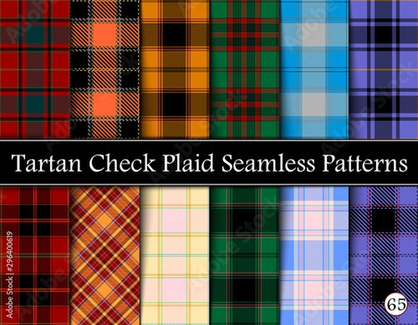Obraz Set Tartan Plaid Scottish Seamless Pattern