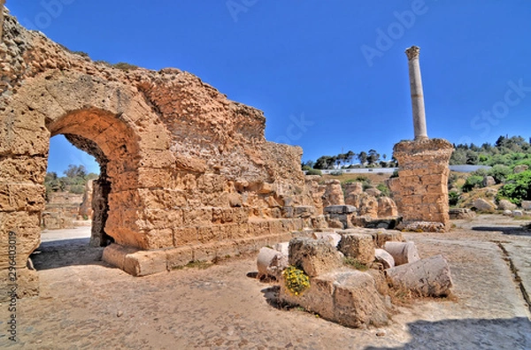 Fototapeta Ruins of ancient city of Carthage in Tunisia
