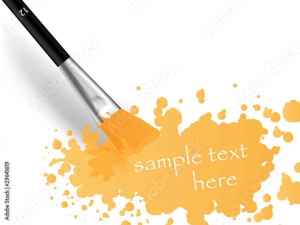 Fototapeta Brush and print with space for sample text