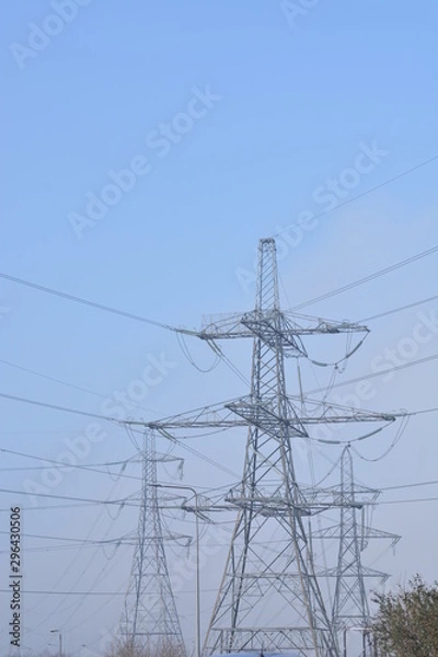 Fototapeta high voltage power transmission tower