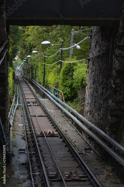 Fototapeta railway in lake como