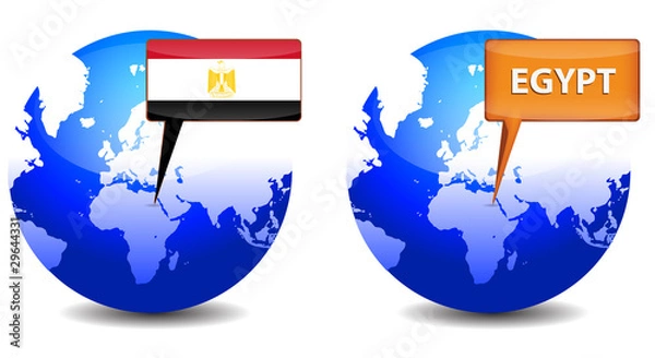 Fototapeta globe with egypt sign