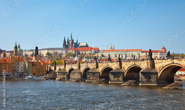 Fototapeta View on Charles bridge, Prague