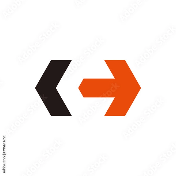 Obraz C negative space make arrows in hexagon for logo design