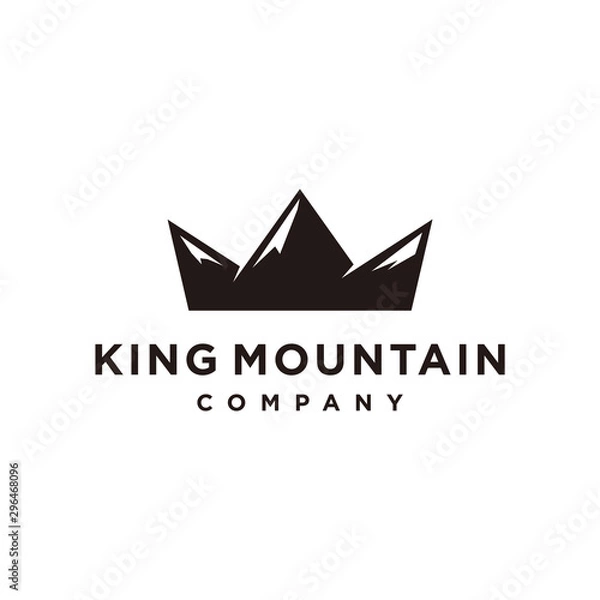 Obraz the king mountain logo design concept