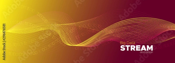 Obraz Tech Abstract. Red Particle Future. Big Data 