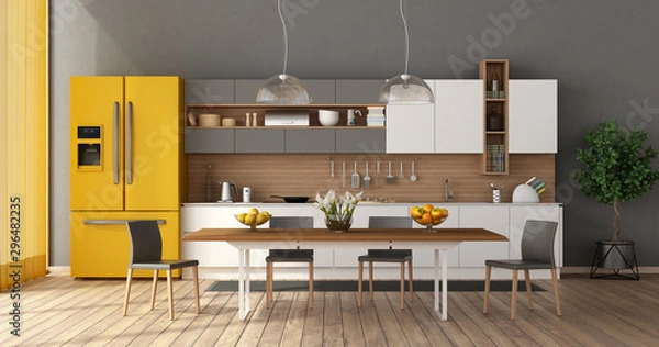 Obraz Modern kitchen with dining table