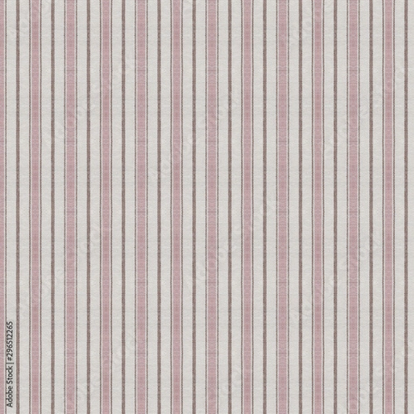 Fototapeta Rustic canvas fabric texture. Sguare seamless pattern. Colored striped coarse linen fabric closeup as background.