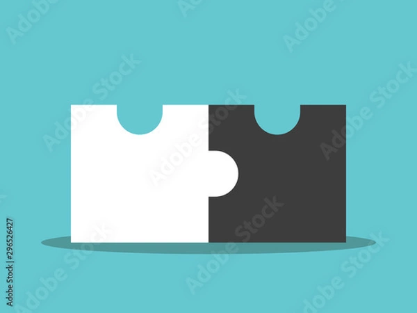 Fototapeta Two assembled jigsaw puzzles