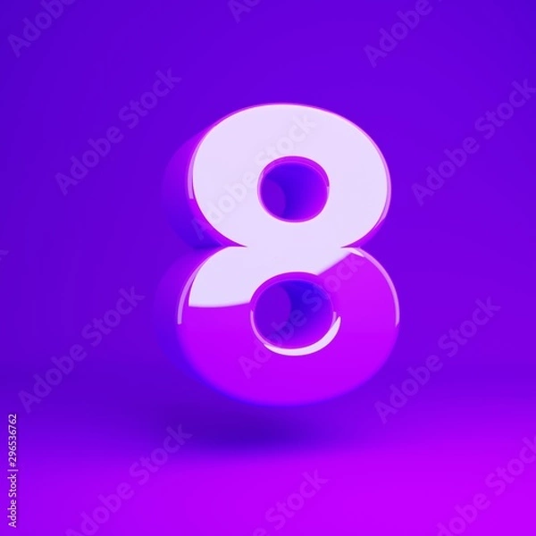 Fototapeta Glossy violet number 8 violet matte background