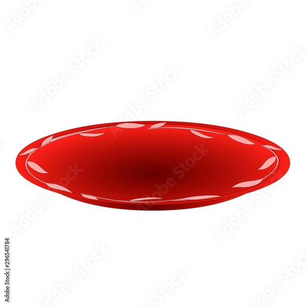Obraz Red Plate - Cartoon Vector Image