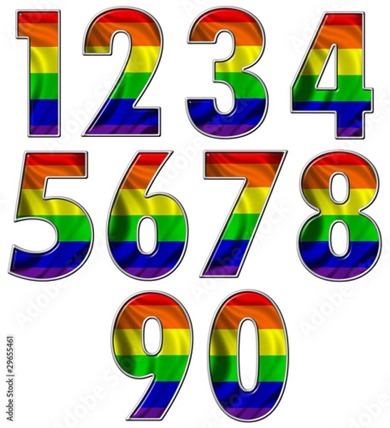 Obraz Gay rainbow flag numbers