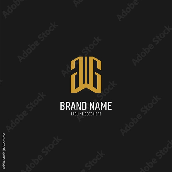 Fototapeta Abstract monogram letter GG logo design. Unique initial icon illustration vector