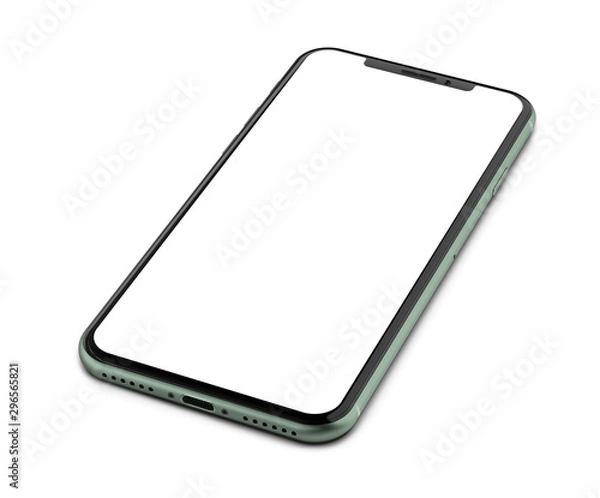 Obraz Smartphone with blank screen. Template, mockup, design.	