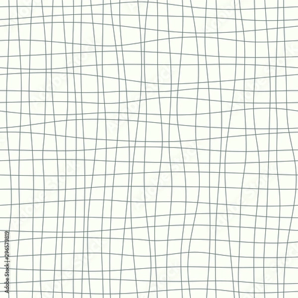 Fototapeta Nieregularne faliste linie tekstury na białym tle. Streszczenie wzór paski. Poziome i pionowe linie siatki.