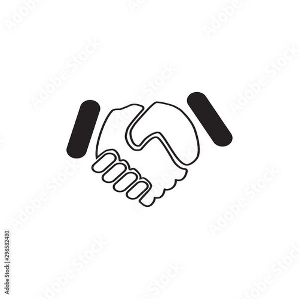 Obraz handshake icon vector flat design