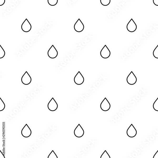 Fototapeta Cute black and white drop pattern with flat line drops. Sweet vector monochrome drop pattern. Seamless drop pattern for textile, wallpapers, wrapping paper, cards and web.