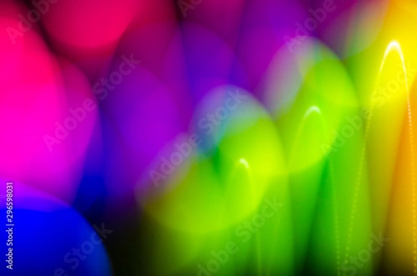Fototapeta Glossy colorful Background. Light Painting with balls. Abstract photography