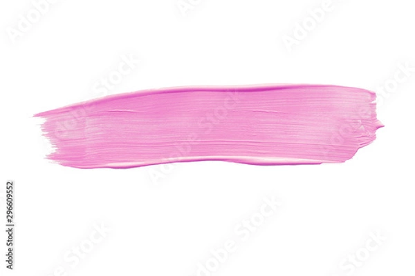 Obraz Smear of pink acrylic paint Isolate on a white background....
