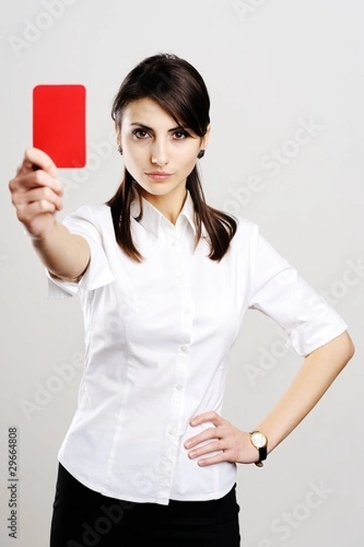 Obraz Girl with red card