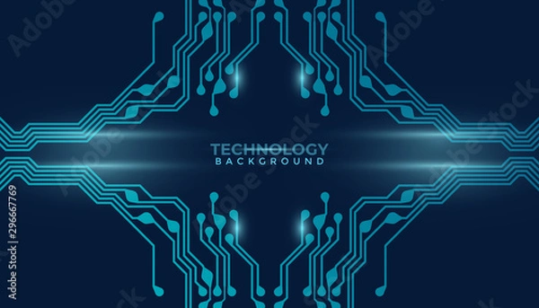 Obraz Abstract futuristic digital technology background. Circuit board design background. Vector illustration eps 10.  W