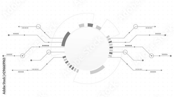 Fototapeta Abstract Digital Technology Cycle background.Business growth transformation to digital and Successful financial technology.