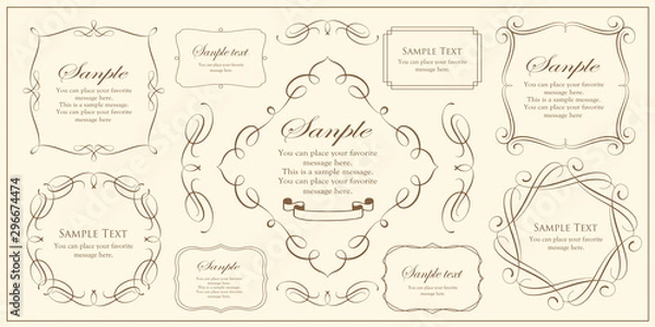 Fototapeta 装飾デザイン　美しい額　フレームデザイン　テンプレート　アンティーク　ビンテージ　ラグジュアリー