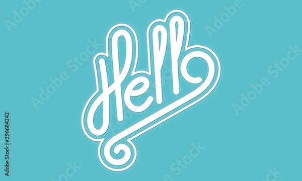 Obraz Hello handwriting on blue background