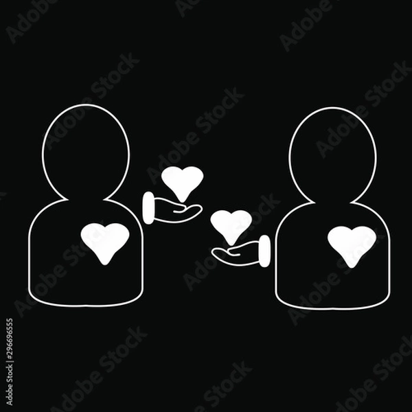 Obraz Heart Sharing Silhouette