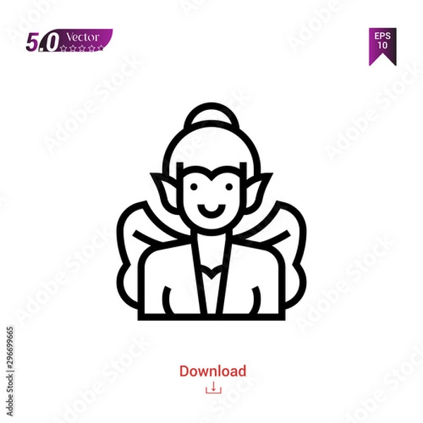 Fototapeta elf game character vector . Best modern, simple, isolated, game, logo, flat icon for website design or mobile applications, UI / UX design vector format