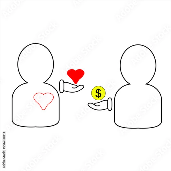 Obraz Sell a heart for money