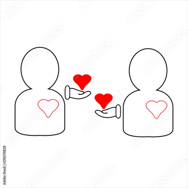 Obraz Heart Sharing Silhouette