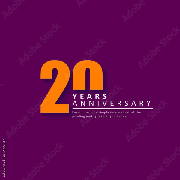 Fototapeta 20 Year Anniversary Vector Template Design Illustration