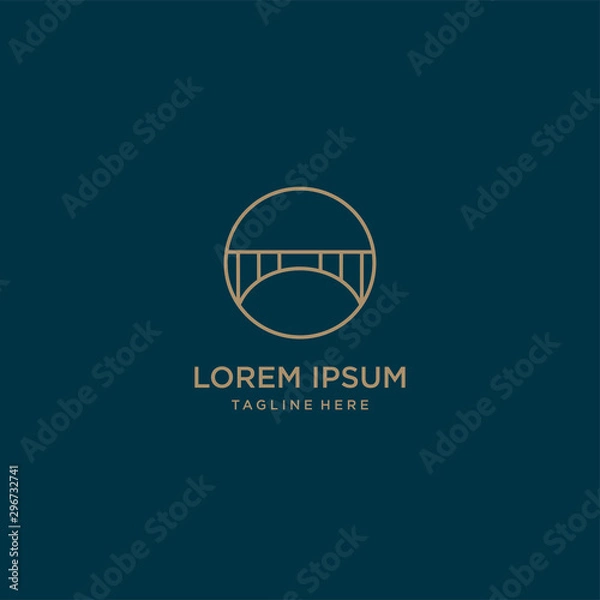 Obraz Simple bridge logo vector design template