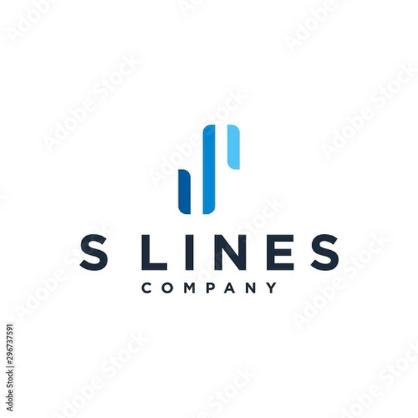 Fototapeta Letter S with Lines Logo, Three Line Company Logo, Modern and Simple Logo Creative