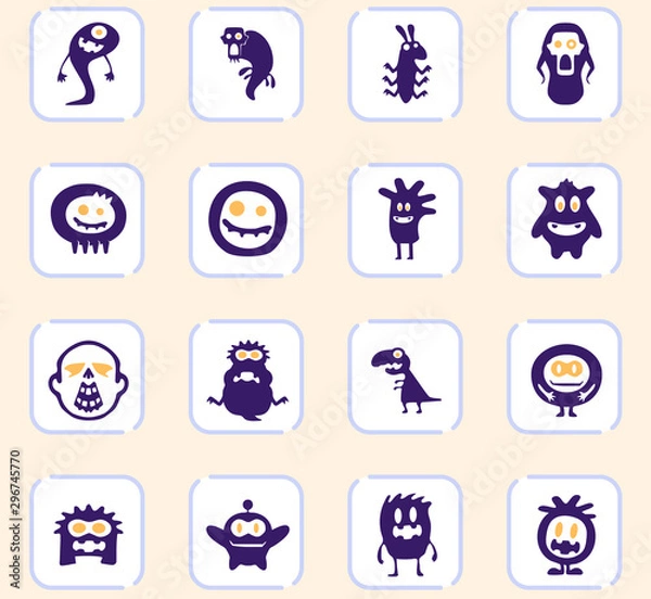 Fototapeta Monster icons set