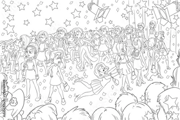 Fototapeta Models bei einer Modenschau - Vektor-Illustration