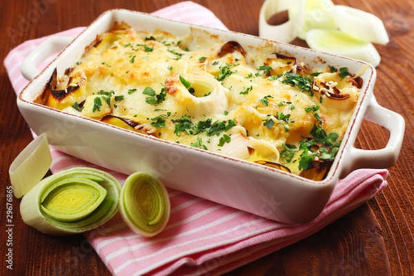 Fototapeta Ziemniaki i leek au gratin