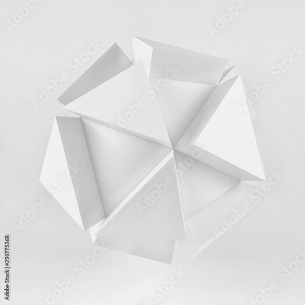 Fototapeta White spheres geometry background. Abstract 3d render