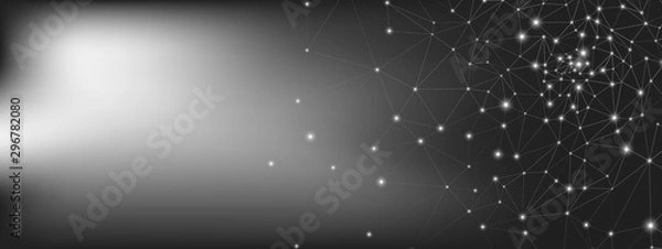 Obraz Abstract Data Flow. Dark Science Visualization. 