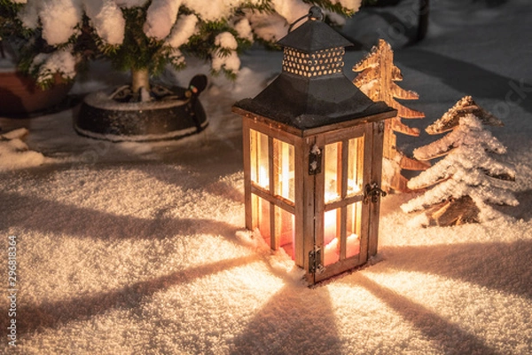 Obraz laterne im schnee